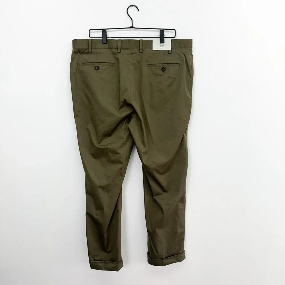 Moss 1851 Men’s Organic Cotton Blend Olive Green Tailored Ankle Pant Suit DIFFER
